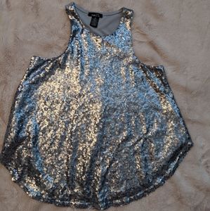 Silver sequin tank top